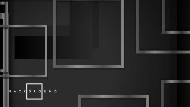 Lüks parlak gri kare ile soyut metal vektör arka plan