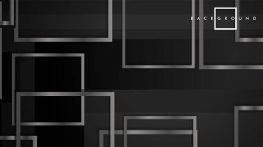 Lüks parlak gri kare ile soyut metal vektör arka plan