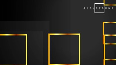 Vektör Modern Soyut Kareler Arka Planlar . siyah ve altın renk degradesi ile. eps 10 şablonu