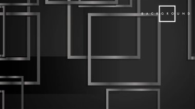 Vektör Modern Soyut Kareler Arka Planlar . siyah ve gri metal renk degradesi ile. eps 10 şablonu