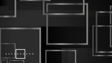 Vektör Modern Soyut Kareler Arka Planlar . siyah ve gri metal renk degradesi ile. eps 10 şablonu