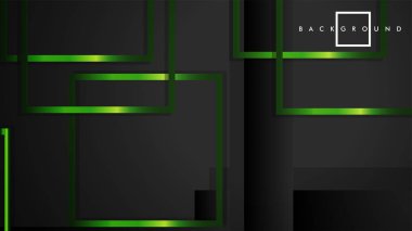 Vektör Modern Soyut Kareler Arka Planlar . siyah ve yeşil metal renk degradesi ile. eps 10 şablonu