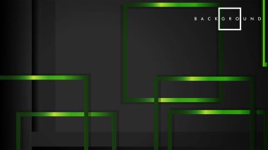 Vektör Modern Soyut Kareler Arka Planlar . siyah ve yeşil metal renk degradesi ile. eps 10 şablonu
