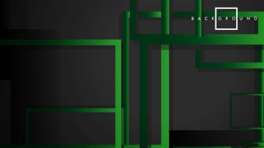 Vektör Modern Soyut Kareler Arka Planlar . siyah yeşil degrade ile. eps 10 şablonu