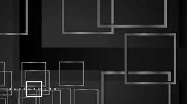 Vektör Modern Soyut Kareler Arka Planlar . siyah ve gri metal renk degradesi ile. eps 10 şablonu