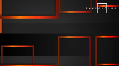 Vektör Modern Soyut Kareler Arka Planlar . siyah turuncu degrade ile. eps 10 şablonu