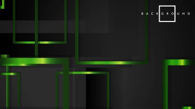 Vektör Modern Soyut Kareler Arka Planlar . siyah ve yeşil metal renk degradesi ile. eps 10 şablonu