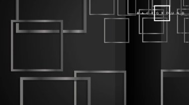 Vektör Modern Soyut Kareler Arka Planlar . siyah ve gri metal renk degradesi ile. eps 10 şablonu