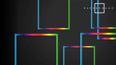 Vektör Modern Soyut Kareler Arka Planlar . siyah ve gökkuşağı renk degradesi ile. eps 10 şablonu