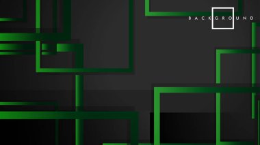 Vektör Modern Soyut Kareler Arka Planlar . siyah yeşil degrade ile. eps 10 şablonu