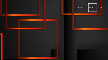 Vektör Modern Soyut Kareler Arka Planlar . siyah turuncu degrade ile. eps 10 şablonu