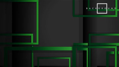 Vektör Modern Soyut Kareler Arka Planlar . siyah yeşil degrade ile. eps 10 şablonu
