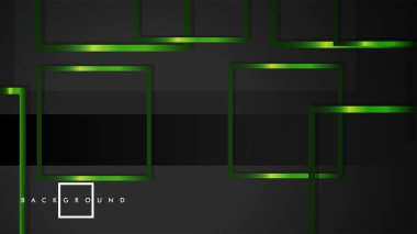 Vektör Modern Soyut Kareler Arka Planlar . siyah ve yeşil metal renk degradesi ile. eps 10 şablonu