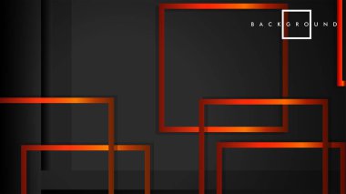 Vektör Modern Soyut Kareler Arka Planlar . siyah turuncu degrade ile. eps 10 şablonu