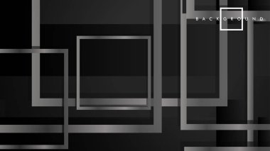 Vektör Modern Soyut Kareler Arka Planlar . siyah ve gri metal renk degradesi ile. eps 10 şablonu