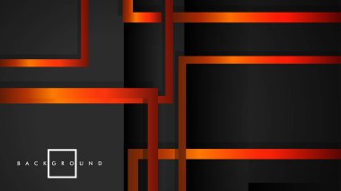 Vektör Modern Soyut Kareler Arka Planlar . siyah turuncu degrade ile. eps 10 şablonu