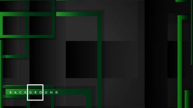 Vektör Modern Soyut Kareler Arka Planlar . siyah yeşil degrade ile. eps 10 şablonu