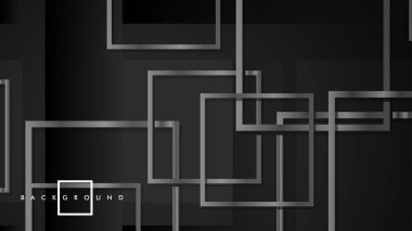 Vektör Modern Soyut Kareler Arka Planlar . siyah ve gri metal renk degradesi ile. eps 10 şablonu