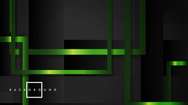 Vektör Modern Soyut Kareler Arka Planlar . siyah ve yeşil metal renk degradesi ile. eps 10 şablonu