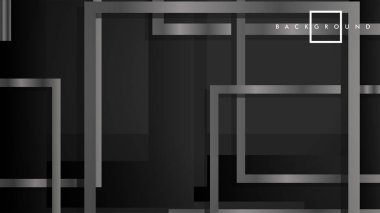 Vektör Modern Soyut Kareler Arka Planlar . siyah ve gri metal renk degradesi ile. eps 10 şablonu