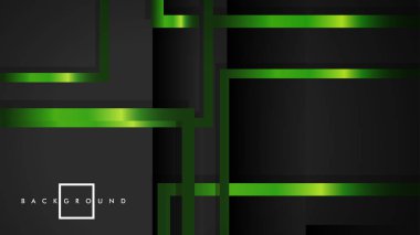 Vektör Modern Soyut Kareler Arka Planlar . siyah ve yeşil metal renk degradesi ile. eps 10 şablonu