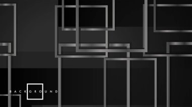 Vektör Modern Soyut Kareler Arka Planlar . siyah ve gri metal renk degradesi ile. eps 10 şablonu