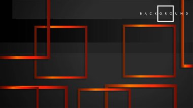 Vektör Modern Soyut Kareler Arka Planlar . siyah turuncu degrade ile. eps 10 şablonu