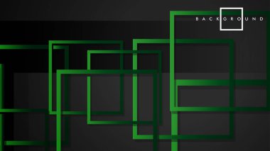 Vektör Modern Soyut Kareler Arka Planlar . siyah yeşil degrade ile. eps 10 şablonu