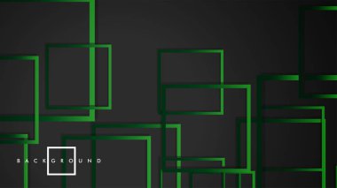 Vektör Modern Soyut Kareler Arka Planlar . siyah yeşil degrade ile. eps 10 şablonu