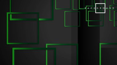 Vektör Modern Soyut Kareler Arka Planlar . siyah yeşil degrade ile. eps 10 şablonu