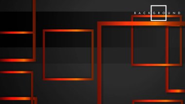 Vektör Modern Soyut Kareler Arka Planlar . siyah turuncu degrade ile. eps 10 şablonu