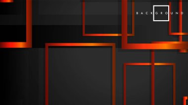 Vektör Modern Soyut Kareler Arka Planlar . siyah turuncu degrade ile. eps 10 şablonu