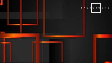 Vektör Modern Soyut Kareler Arka Planlar . siyah turuncu degrade ile. eps 10 şablonu