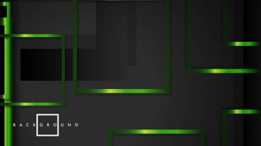 Vektör Modern Soyut Kareler Arka Planlar . siyah ve yeşil metal renk degradesi ile. eps 10 şablonu