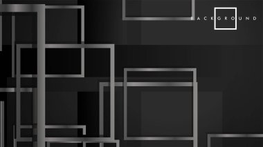 Vektör Modern Soyut Kareler Arka Planlar . siyah ve gri metal renk degradesi ile. eps 10 şablonu