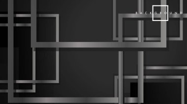 Vektör Modern Soyut Kareler Arka Planlar . siyah ve gri metal renk degradesi ile. eps 10 şablonu