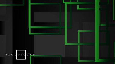 Vektör Modern Soyut Kareler Arka Planlar . siyah yeşil degrade ile. eps 10 şablonu