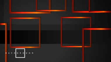 Vektör Modern Soyut Kareler Arka Planlar . siyah turuncu degrade ile. eps 10 şablonu