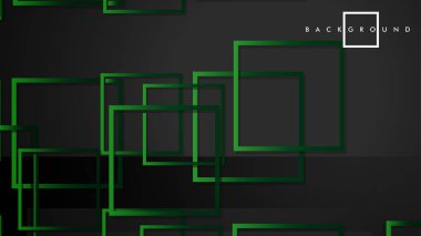 Vektör Modern Soyut Kareler Arka Planlar . siyah yeşil degrade ile. eps 10 şablonu