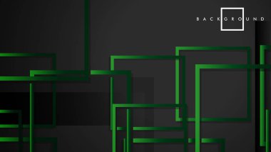Vektör Modern Soyut Kareler Arka Planlar . siyah yeşil degrade ile. eps 10 şablonu