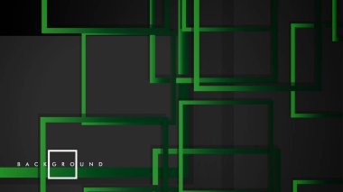 Vektör Modern Soyut Kareler Arka Planlar . siyah yeşil degrade ile. eps 10 şablonu