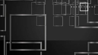 Vektör Modern Soyut Kareler Arka Planlar . siyah ve gri metal renk degradesi ile. eps 10 şablonu