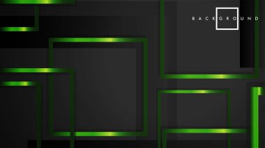 Vektör Modern Soyut Kareler Arka Planlar . siyah ve yeşil metal renk degradesi ile. eps 10 şablonu