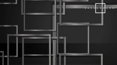 Vektör Modern Soyut Kareler Arka Planlar . siyah ve gri metal renk degradesi ile. eps 10 şablonu
