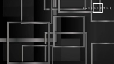 Vektör Modern Soyut Kareler Arka Planlar . siyah ve gri metal renk degradesi ile. eps 10 şablonu
