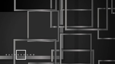 Vektör Modern Soyut Kareler Arka Planlar . siyah ve gri metal renk degradesi ile. eps 10 şablonu