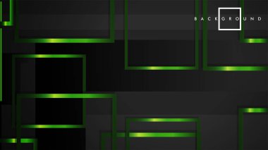 Vektör Modern Soyut Kareler Arka Planlar . siyah ve yeşil metal renk degradesi ile. eps 10 şablonu