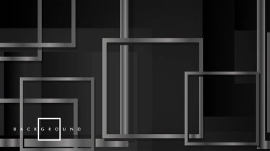 Vektör Modern Soyut Kareler Arka Planlar . siyah ve gri metal renk degradesi ile. eps 10 şablonu