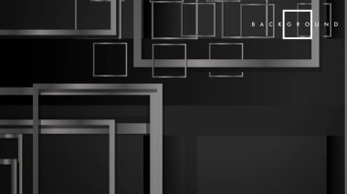 Vektör Modern Soyut Kareler Arka Planlar . siyah ve gri metal renk degradesi ile. eps 10 şablonu