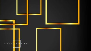Vektör Modern Soyut Kareler Arka Planlar . siyah ve altın renk degradesi ile. eps 10 şablonu